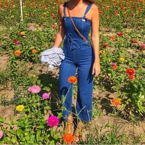 Stretchy denim jumpsuit